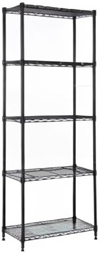 1250 lbs Storage Shelving Utility Shelving Unit 5-Tier Utility Shelving Unit Steel Organizer Wire Rack for Home,Kitchen,Office (13.7" D x 23.6" W x 62.4" H)-HomvellaHome
