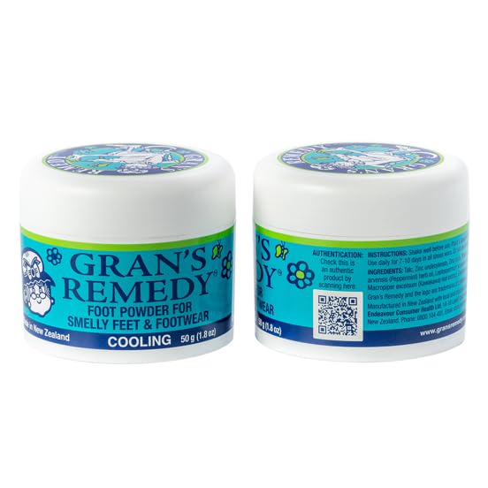 Gran's Remedy Natural Shoe Deodorizer and Foot Odor Eliminator Powder for Men, Women, and Kids, Absorb Sweat and Moisture, Neutralize Smelly Odors, Cooling-HomvellaHome