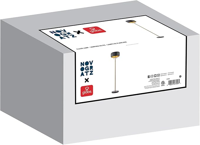 GLOBE Electric 67346 Novogratz x Floor Lamp, Dark Gray-HomvellaHome