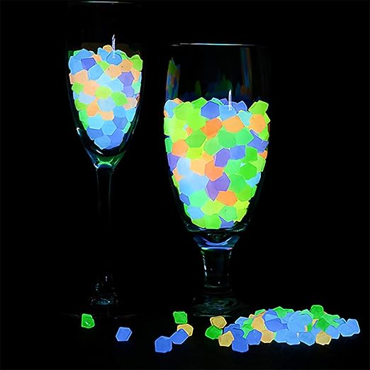 Glow in The Dark Rocks, 500PCS Fairy Garden Decorations Stones, Outdoor Decor for Mixd Color Luminous Pebble Stones for Plants/Backyard/Aquarium (1, Mixd, 500)-HomvellaHome