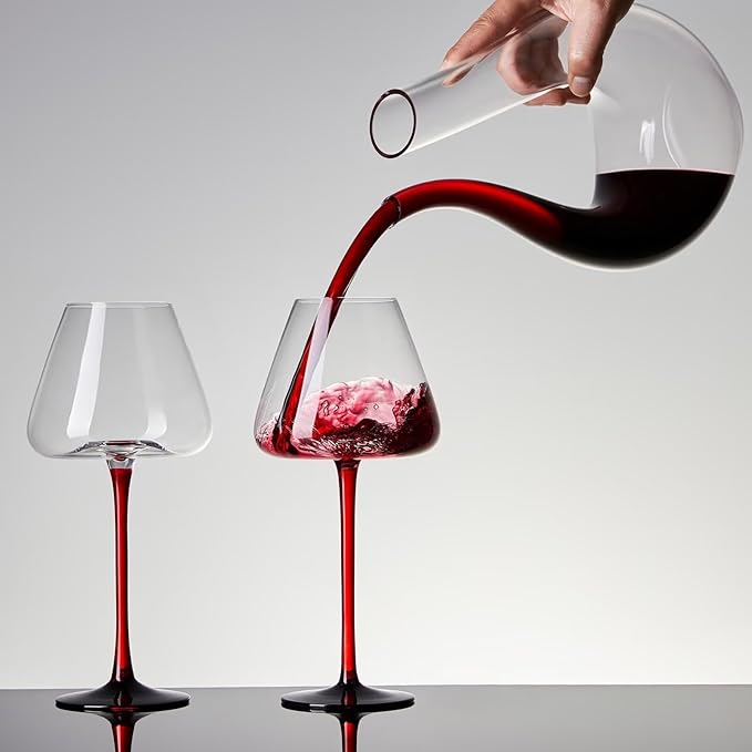 1PC Luxurious U-Shaped Crystal Glass Wine Decanter - High-End European Style, Harp Design, Red Wine, Large Capacity, Perfect for Home, Restaurant, and Household Use-HomvellaHome