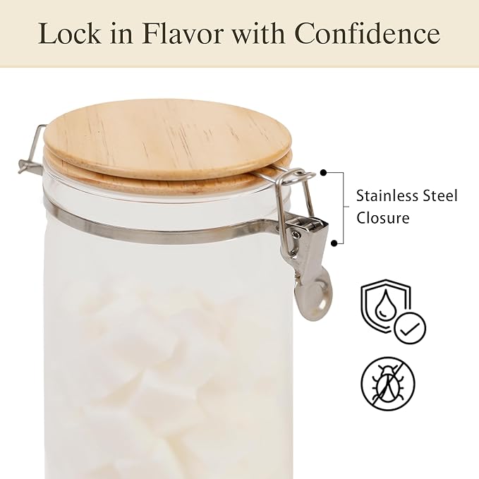 Glass Coffee Canister Set with Shelf & Spoons 3 Piece Coffee Containers for Ground Coffee Coffee Bean Storage Airtight Seal, Coffee Bar Coffee Filter Holder for Kitchen Organization-HomvellaHome