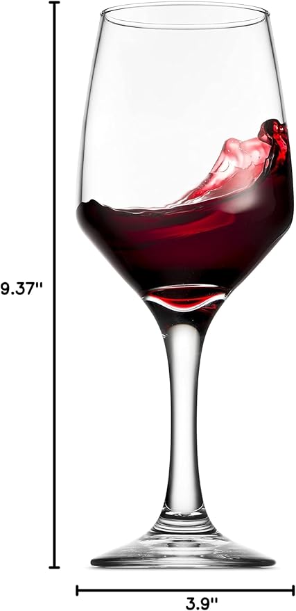 Godinger Wine Glasses, Italian Made Red Wine Glasses, Wine Glass, Stemmed Drinking Glasses, Glass Cups - Made in Italy, 15oz, Set of 4-HomvellaHome