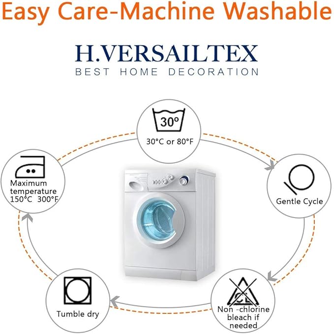 H.VERSAILTEX Super Stretch Individual Seat Covers - Sofa & Couch Cushion Slipcover Sets (Thick Jacquard Textured Twill Fabric, Deep Teal) - 2 Piece Large-HomvellaHome