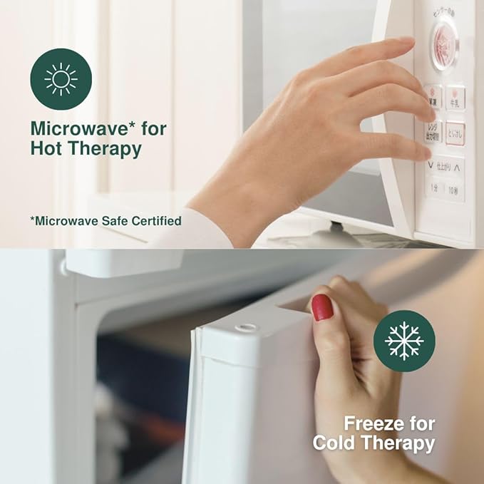 Glow Heating Pad with Flaxseed & Lavender for Hot & Cold Therapy, Microwavable Heat Pad for Back, Neck, Shoulder, Knee, Leg & Menstrual Cramp Relief, Washable & Reusable, One Size Fits All-HomvellaHome