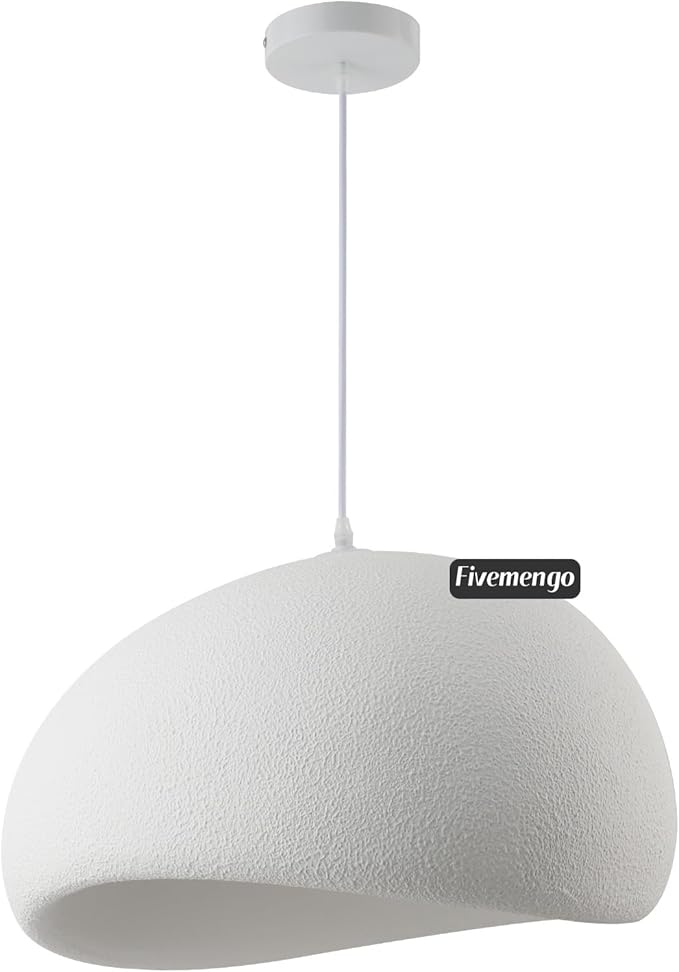 19.7in Wabi Sabi Pendant Lights Kitchen Island Lighting Fixture Ceiling Mount White Modern Japanese Lamp Japandi Chandelier for Dining Living Room Hallway Bedroom Restaurant Hanging Lamp-HomvellaHome