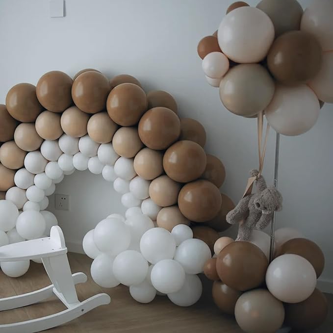 130pcs Brown Balloons Different Sizes 18" 12" 10" 5" Dark Brown Party Latex Balloons for Birthday Baby Shower Gender Reveal Graduation Wedding Anniversary Party Decorations-HomvellaHome