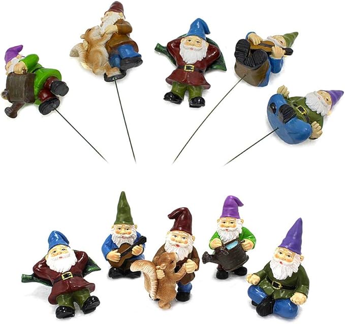 Garden Miniature Gnomes Set of 5PCS,Happy Life Gift for Outdoor Fairy Garden Yard Lawn Décor-HomvellaHome