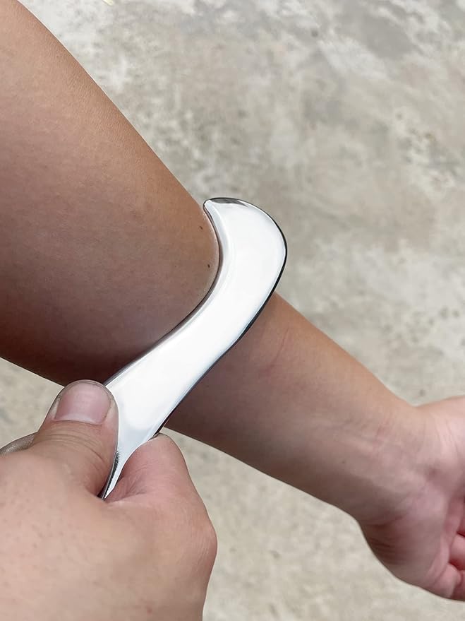 Gua sha Tool gua sha Stainless Steel iastm Tool Gussha Massage Tool Muscle Scraping Tool for Soft Tissue Therapy and Reduce Arms,Back, Legs, Neck Muscle Pain(SSB)………-HomvellaHome