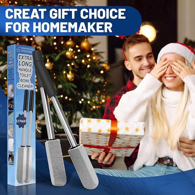 2 Pack Pumice Stone for Toilet Cleaning,16.14In Extra Long Handle Toilet Pumice Stone Toilet Bowl Cleaner Brush Toilet Scrubber for Toilets Bathtubs Grills Sinks-HomvellaHome