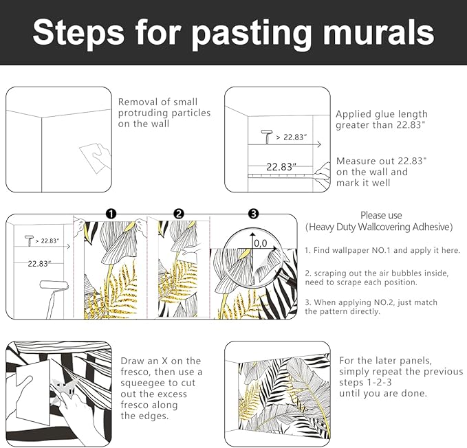 -Black and Gold Tropical Botanical Banana Leaf Fabric Wallpaper Living Room Bedroom Bathroom Abstract Plant Wall Mural- 91"x65"( not Peel and Stick)