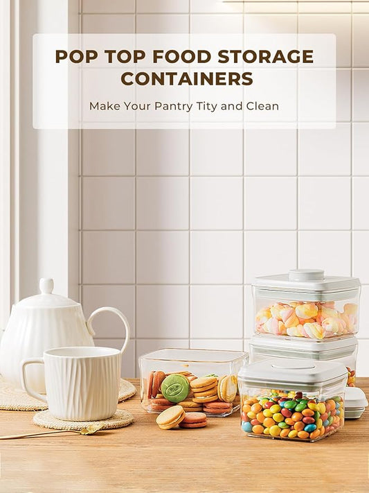 0.6 Qt Pop Containers - 3 Pack Mini Travel Snack Container, BPA Free Food Storage Canisters with Lids, Small Freezer Containers Candy Jar Plastic 520ml*3-HomvellaHome