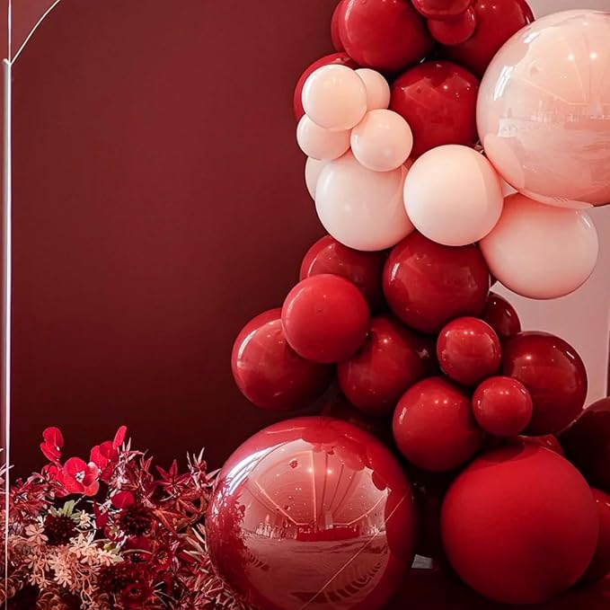 130pcs Ruby Red Balloons Different Sizes 18" 12" 10" 5" Dark Red Latex Balloon Garland Arch Kit for Birthday Baby Shower Graduation Wedding Valentine's Day Christmas Party Decorations-HomvellaHome