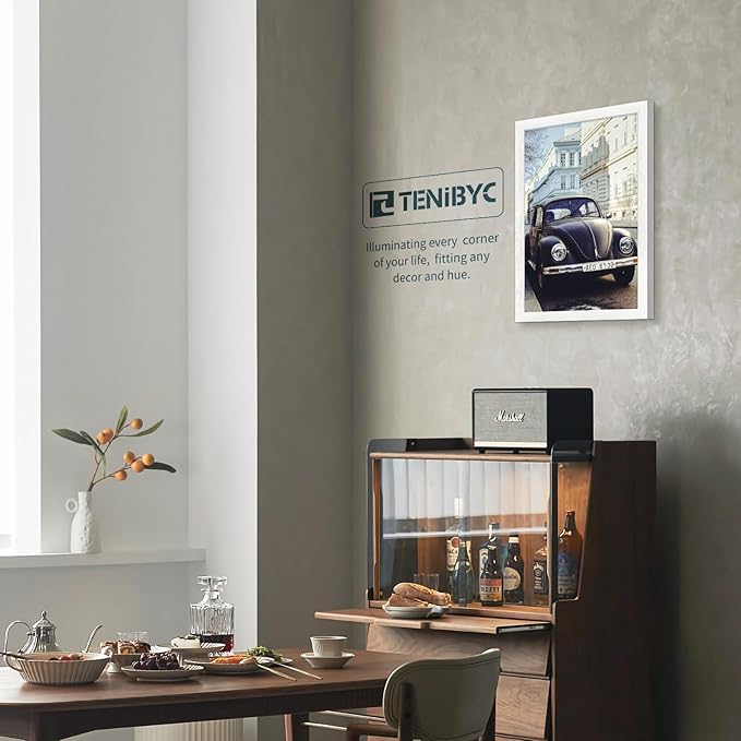 13x19 Picture Frame 3 pk, Textured White Solid Wood Poster Frame, HD Tempered Glass, Wall Gallery Frame-HomvellaHome