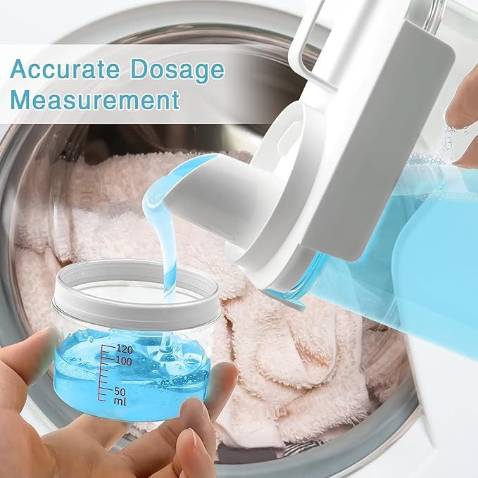 2 Pack Laundry Detergent Dispenser, 78oz Detergent Dispenser, Refluxable Laundry Detergent Container, Plastic Liquid Laundry Detergent Dispenser for Laundry Room Organization with 6 Labels-HomvellaHome