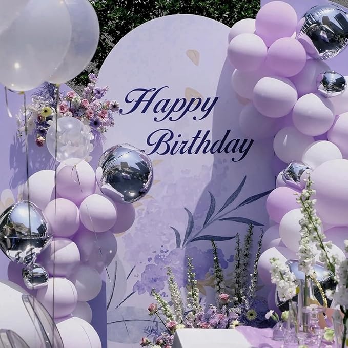 130pcs Lilac Purple Balloons Different Sizes 18" 12" 10" 5" Faded Purple Latex Balloon Garland Arch Kit for Birthday Baby Shower Graduation Wedding Gender Reveal Party Decorations-HomvellaHome
