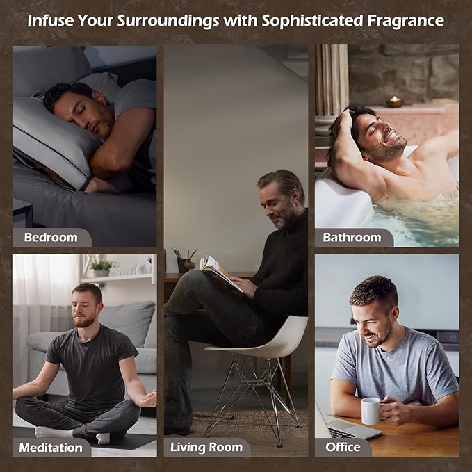 Bergamot Sandalwood Candle for Men | Masculine Scented Soy Candles - Home Fragrance, Aromatherapy Gifts for Men - 7oz Black Jar, Long-Lasting Luxury Decor