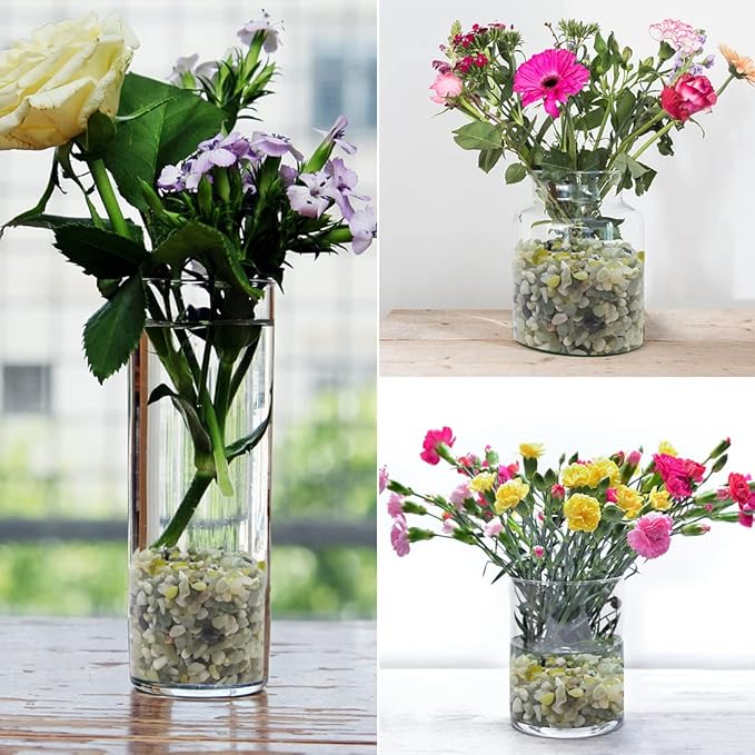 10LB Succulent and Cactus Pebbles, 1/5 Inch Jade Natural Decorative Polished Stones, River Rocks for Plants, Vases and Outdoor Gardening,Green-HomvellaHome