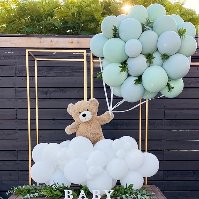 130pcs Mint Green Balloons Different Sizes 18" 12" 10" 5" Pastel Light Green Balloons for Boys Girls Birthday Baby Shower Gender Reveal Wedding Decorations-HomvellaHome