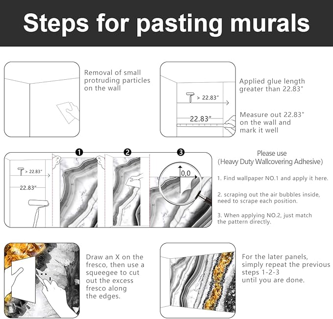 -Black and Gold Marbled Fabric Wallpaper Living Room Abstract Art Bedroom Bathroom Wall Mural- 91"x65"( not Peel and Stick)