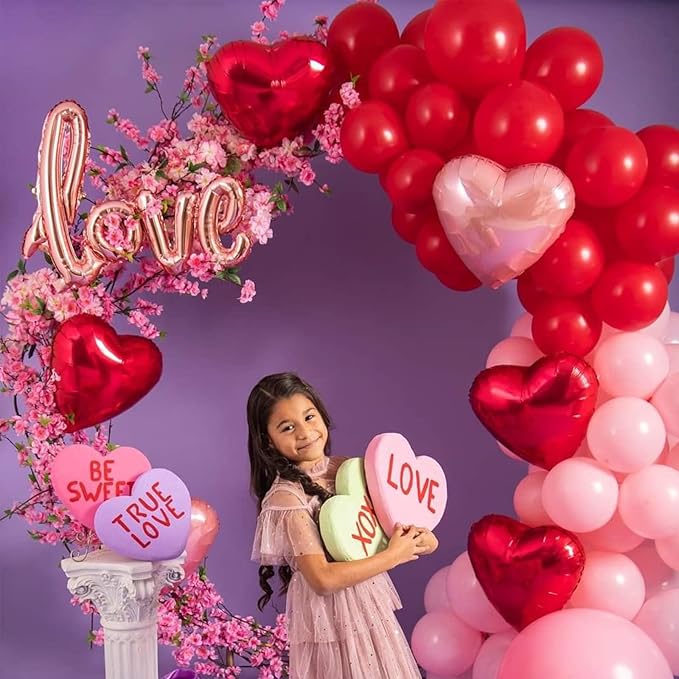 130pcs Red Balloons Different Sizes 18" 12" 10" 5" Party Latex Balloons for Valentine's Day Birthday Christmas Baby Shower Wedding Anniversary Party Decorations-HomvellaHome