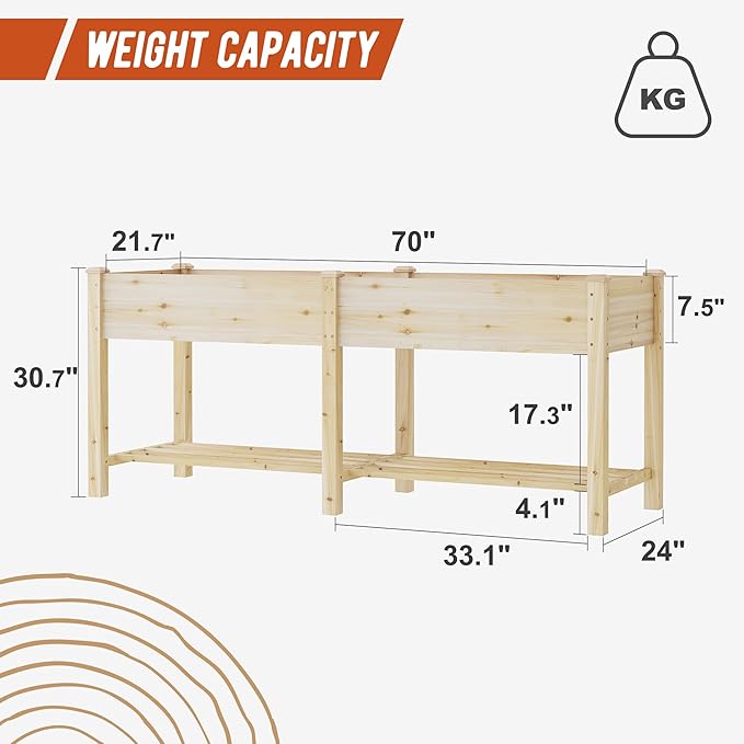 GHWIE Raised Garden Bed with Legs Elevated Wood Planter Box for Planting Vegetables Flowers Garden Patio Balcony Garden beds Outdoor with Liner-HomvellaHome