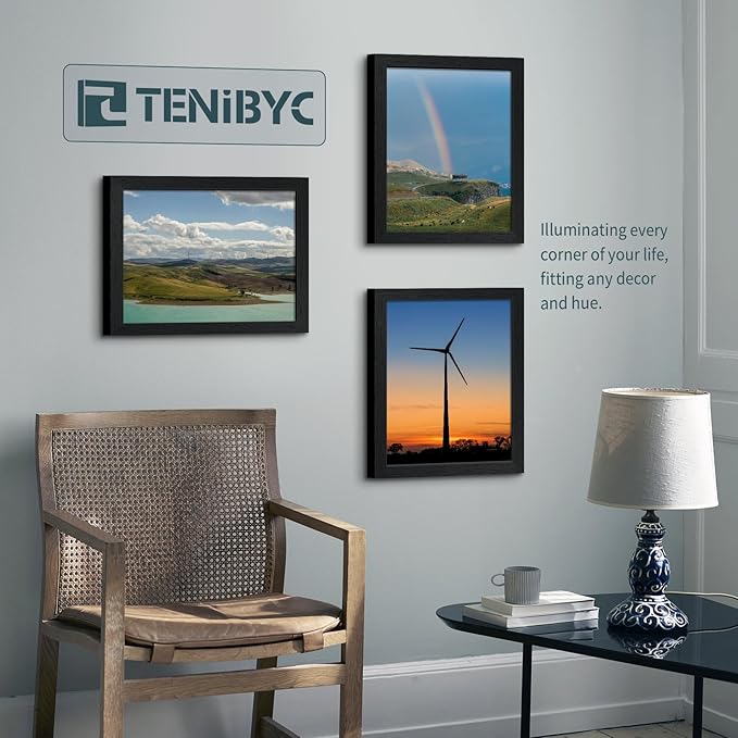 11x14 Picture Frame Set - 3 Pack, Textured Black Solid Wood, HD Tempered Glass, Wall Gallery Photo Frame-HomvellaHome