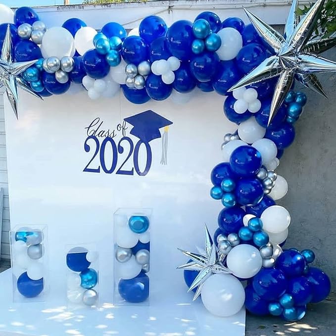 130pcs Royal Blue Balloons Different Sizes 18" 12" 10" 5" Party Latex Balloons for Birthday Graduation Baby Shower Anniversary Nautical Party Decorations-HomvellaHome