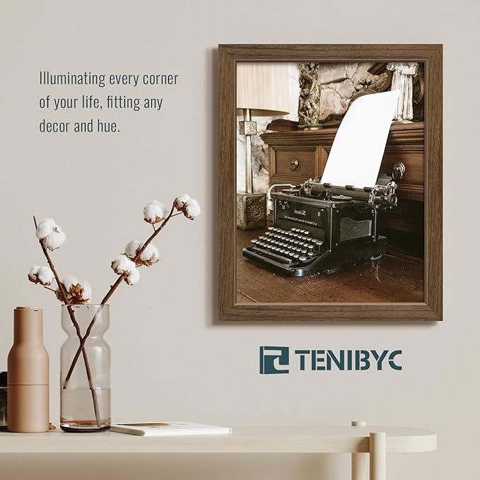 11x14 Picture Frame Set - 3 Pack, Brown Woodgrain, Wood Photo Frame, HD Tempered Glass, Wall Gallery Photo Frame-HomvellaHome