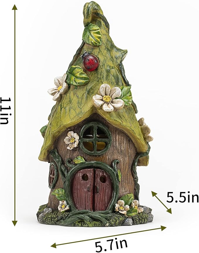 Garden Decor Outdoor Solar Statues, 9.4Inch Resin Fairy Garden Solar Lights Birthday Gifts for Women Yard Decorations, Gardening Gifts for Patio, Balcony, Porch Decor-HomvellaHome