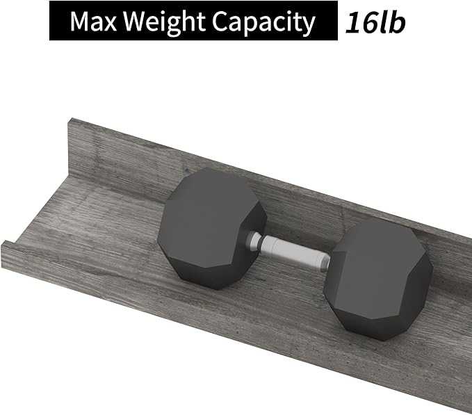 Giftgarden 36 Inch Grey Floating Shelves for Wall Mount, Gray Wood Wall Shelf Ledge for Bathroom Bedroom Living Room Kitchen Storage, Set of 3 Different Sizes-HomvellaHome