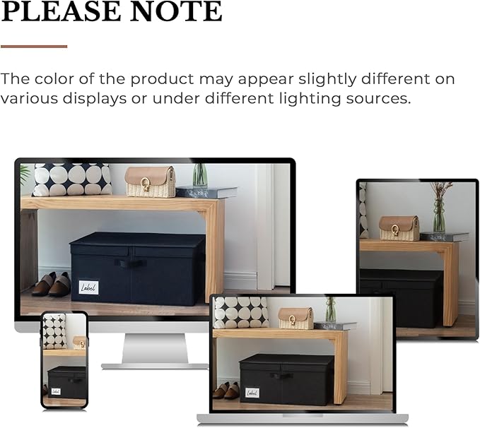 GRANNY SAYS Fabric Storage Bin with Lid, Linen Closet Organizers and Storage Baskets, Large Storage Box, Clothes Bins for Closet Organizing, Jumbo, Black, 1-Pack-HomvellaHome