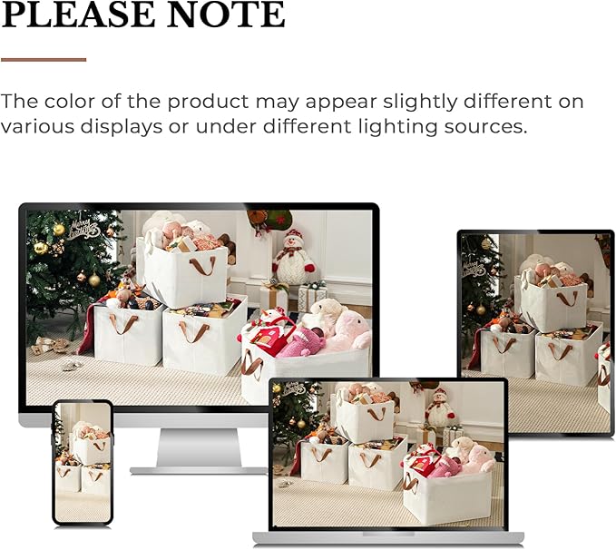 GRANNY SAYS Storage Baskets for Shelves, Closet Organizer Bins, Clothes Storage Bins with Metal Frame, Large Baskets for Organizing and Storage, Collapsible, Ivory, 2-Pack-HomvellaHome