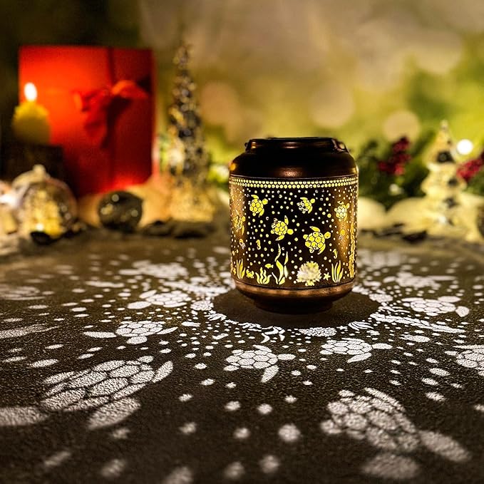 2 Pack Sea Turtle Solar Lanterns Outdoor Waterproof,Hanging Solar Lights Sea Turtle Gifts for Women Metal LED Decorative Light for Yard,Patio,Lawn,Tabletop,Pathway,Landscape,Garden Decor-HomvellaHome