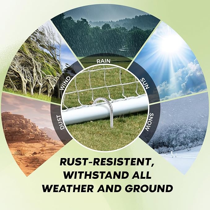 12 inches Tent Stakes Heavy Duty 34-Pack, 5/16" Diameter J Hook Fence Stakes Rebar Ground Stake for Inflatables, Tarp, Yard Lawn Outdoor Decoration-HomvellaHome