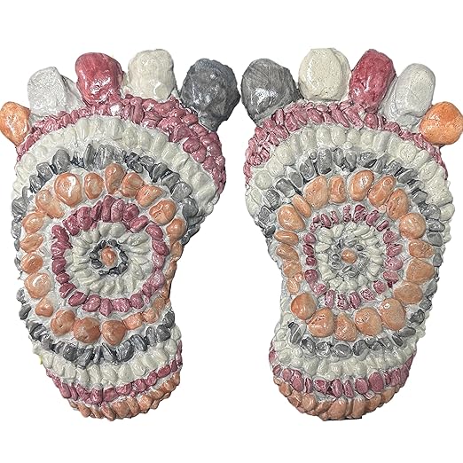 Garden Stepping Stones - Decorative Garden Stones for Patio, Deck, Garden or Sidewalk Faux Cobblestone Stepping Stones (Set of 2#A-HomvellaHome