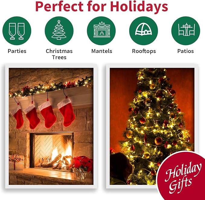 100 Count Warm White - String Lights - 21.6FT LED Christmas Lights, Mini led Lights for Indoor Outdoor Home Holiday Party Wedding Independence Day Decoration-HomvellaHome