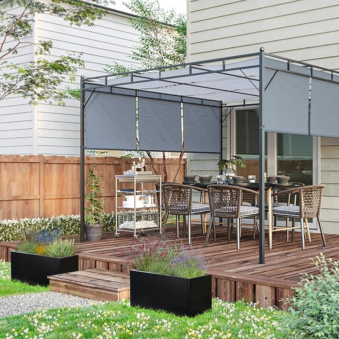 Galvanized Steel Metal Planter Rectangular Indoor Black Planter Box Large Outdoor Planters Steel 25" Lx 11" W x 13" H Commercial Residential for Patio, Deck, Garden-HomvellaHome