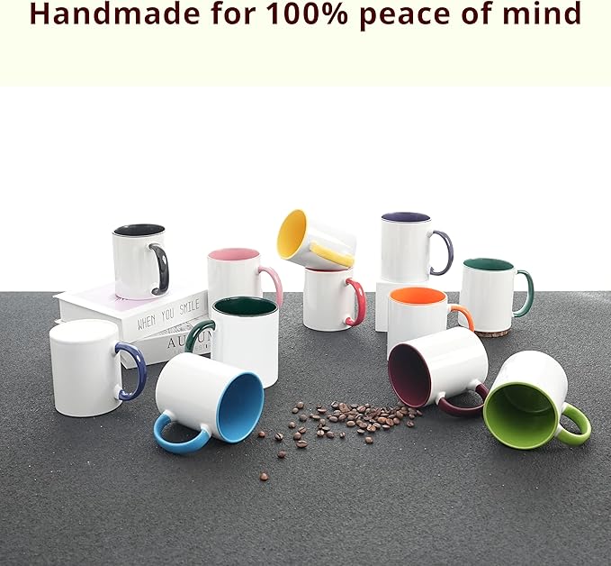 12-Pack 11oz Sublimation Blanks Mugs, White Ceramic Coffee Cups in white gift box, Bulk Set with Gift Boxes, for Heat Press Designs-HomvellaHome