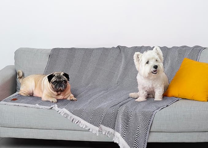 Gold Case Throw Blanket for Bed – 100% Recycled Turkish Cotton Bed Blanket – Decorative Throw Cotton Blankets for Living Room & Bedroom – Woven Twin Blankets - 71x90 - Beige-HomvellaHome