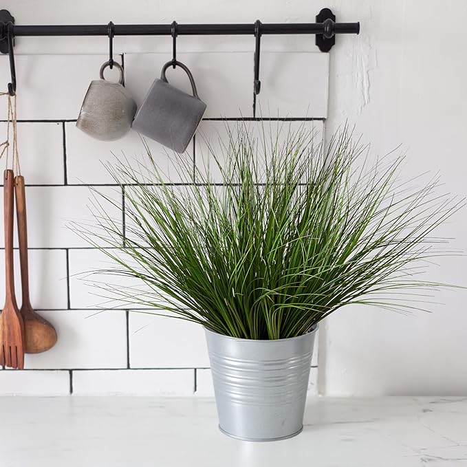 16PCS 17.3" Fake Plants Artificial Wheat Grass Greenery Plastic Plants Fake Grass Artificial Plants for Outdoor Decor Artificial Grass Plant with Greenery Stems for Indoor Home Decoration-HomvellaHome