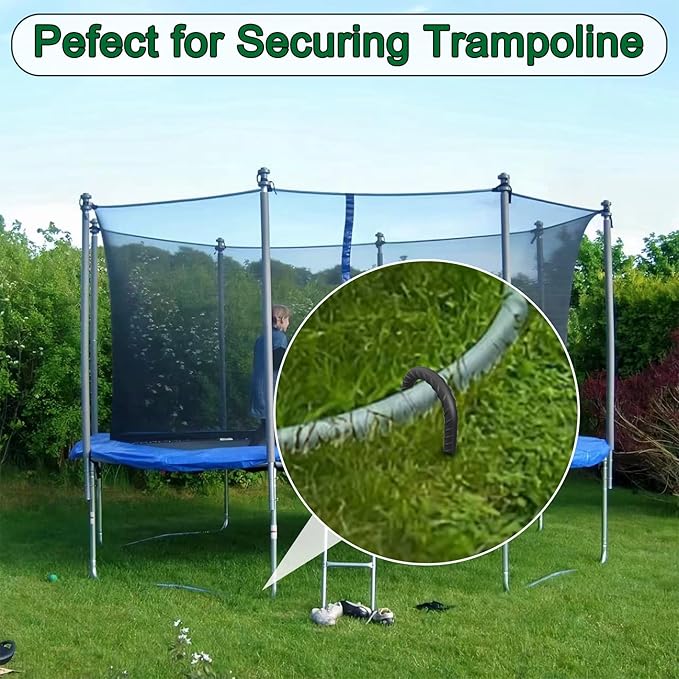 16 Inch Ground Rebar Stakes Heavy Duty J Hook Ground Anchors 40 Pack, Tent Stakes with Chisel Point End, Chain Link Fence Spikes for Bounce House, Gazebos and Outdoor Decorations Inflatables-HomvellaHome