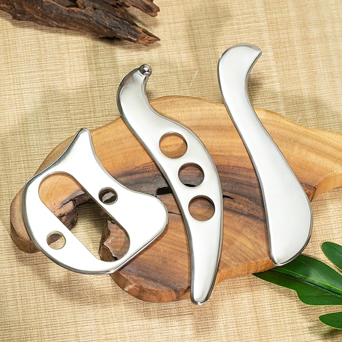 Gua sha Tool gua sha Stainless Steel iastm Tool Gussha Massage Tool Muscle Scraping Tool for Soft Tissue Therapy and Reduce Arms,Back, Legs, Neck Muscle Pain(XSS)………-HomvellaHome