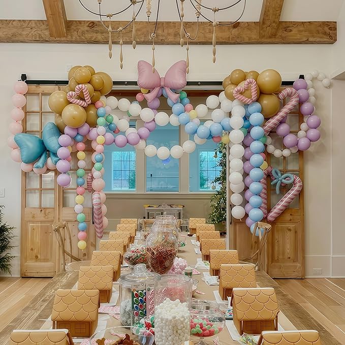 100PCS Blue and White Link Balloons, Baby Light Blue White Linking Balloons with Tail for Making Balloon Wall Arch and Chains, Quick Balloon for Wedding Birthday Baby Shower Party Decorations (6inch)-HomvellaHome