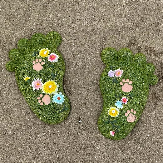 Garden Stepping Stones - Decorative Stones for Patio, Lawn, Stepping Stones Made of Resin (Set of 2)-HomvellaHome