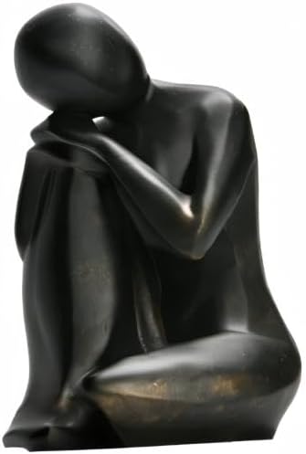 Guichifun Thinker Statue Resin Abstract Sculpture - Collectible Woman Figurine Art Home Office Bookshelf Decorative Objects Desktop Black Decor for Men&Women 5.25 X 6.25 X 8.5 Inch-HomvellaHome