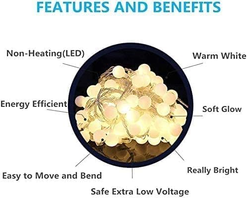 Globe String Lights Plug in 116 Ft. 200 LED 8 Modes with Remote,Waterproof Fairy String Lights for Indoor Outdoor Bedroom Party Wedding Garden Christmas Tree Decor,Warm White-HomvellaHome