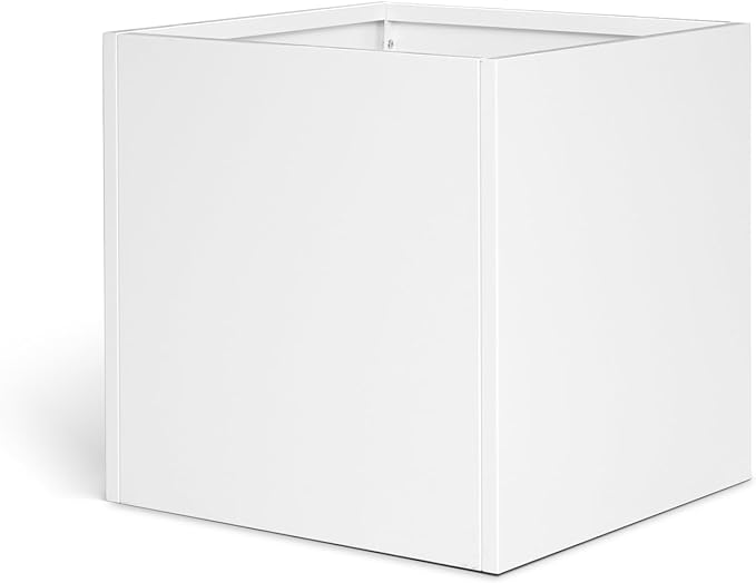 Galvanized Steel Black Planter Box Square 27.6 in Metal Large Planter Box Outdoor Indoor Huge Cube Heavy Duty Flower Pot Modern Commercial Residential for Patio, Deck, Yard, Garden-HomvellaHome