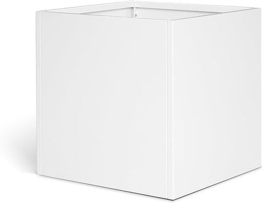Galvanized Steel Black Planter Box Square 27.6 in Metal Large Planter Box Outdoor Indoor Huge Cube Heavy Duty Flower Pot Modern Commercial Residential for Patio, Deck, Yard, Garden-HomvellaHome