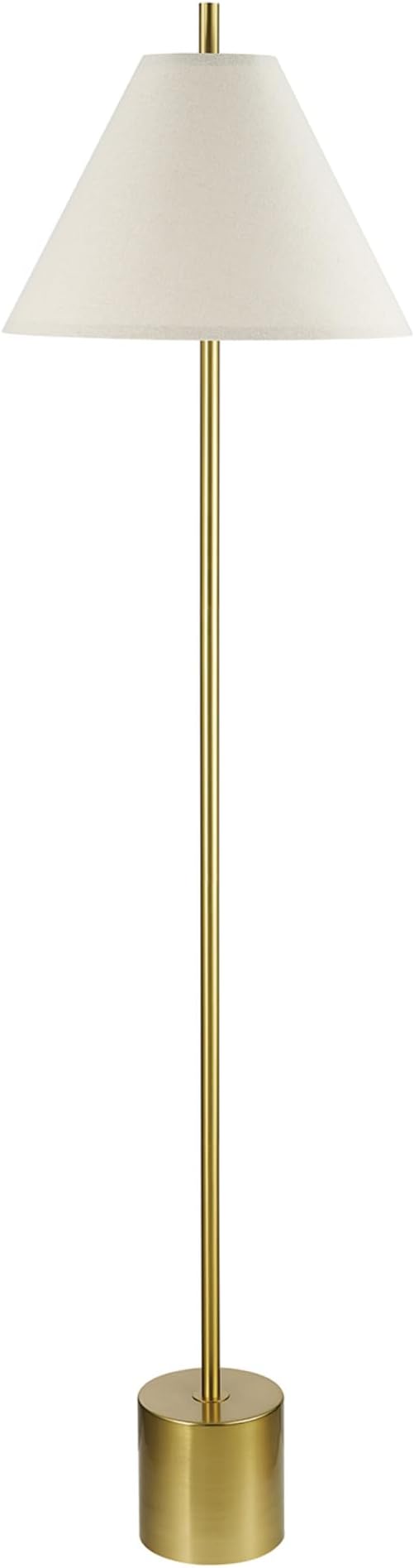 GLOBE Electric 61000060 60" Floor Lamp, Matte Brass Finish, Beige Linen Shade, Heavy Weighted Base, Rotary Switch on Shade, Modern Standing Light for Living Room, Home Office Accessories-HomvellaHome